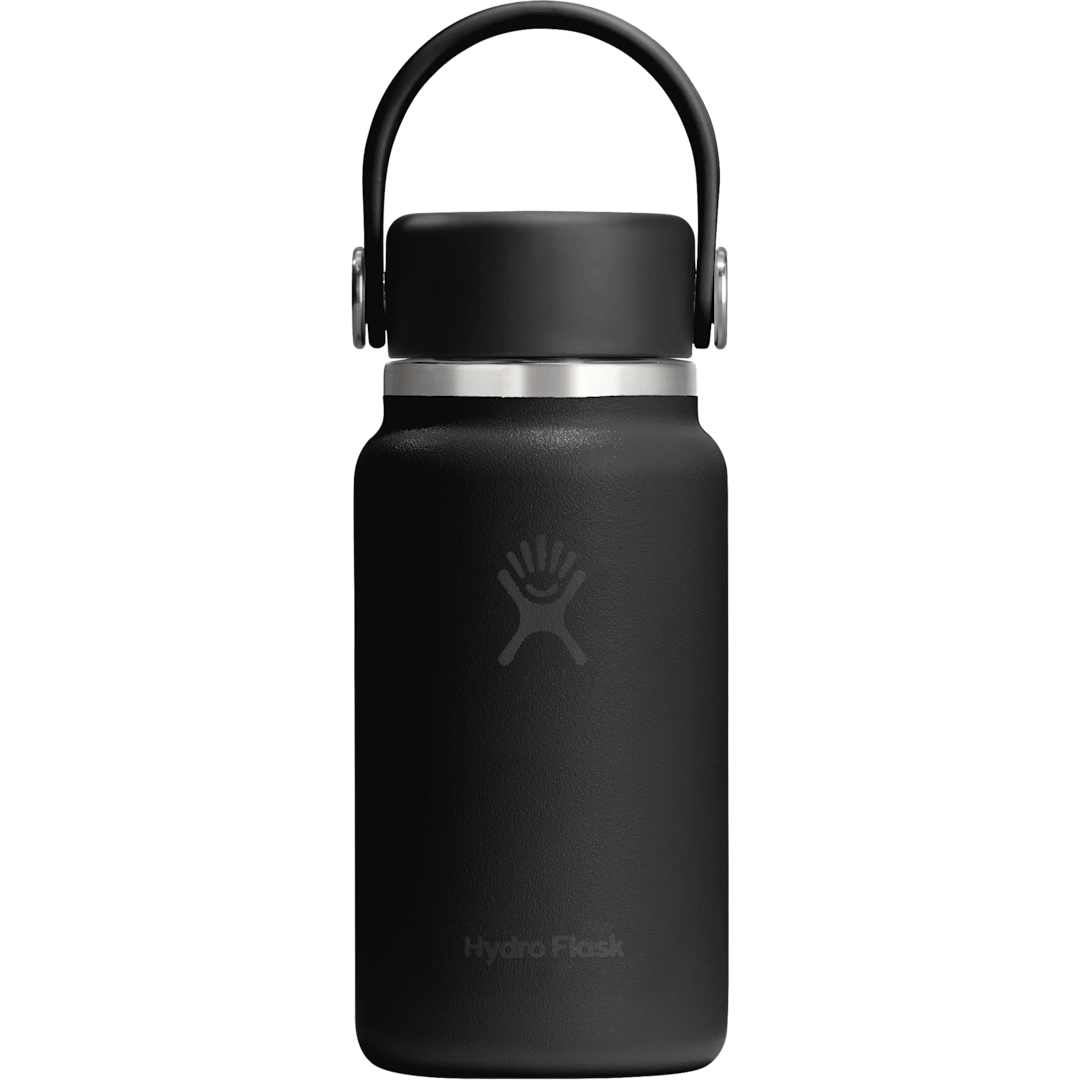 Rear View of Black Hydro Flask® Micro Hydro Bottle 200ml