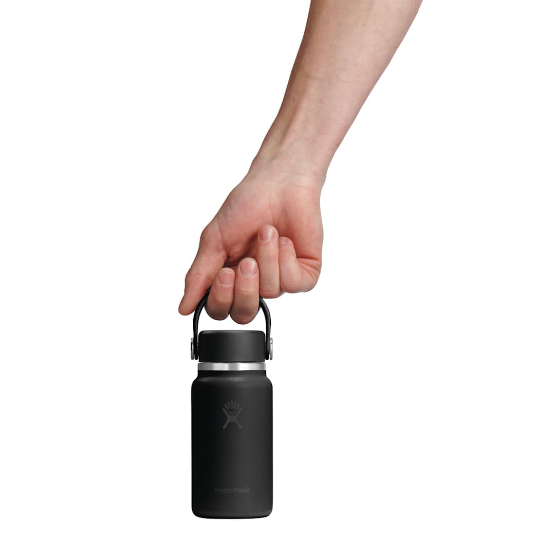 Rear View of Black Hydro Flask® Micro Hydro Bottle 200ml