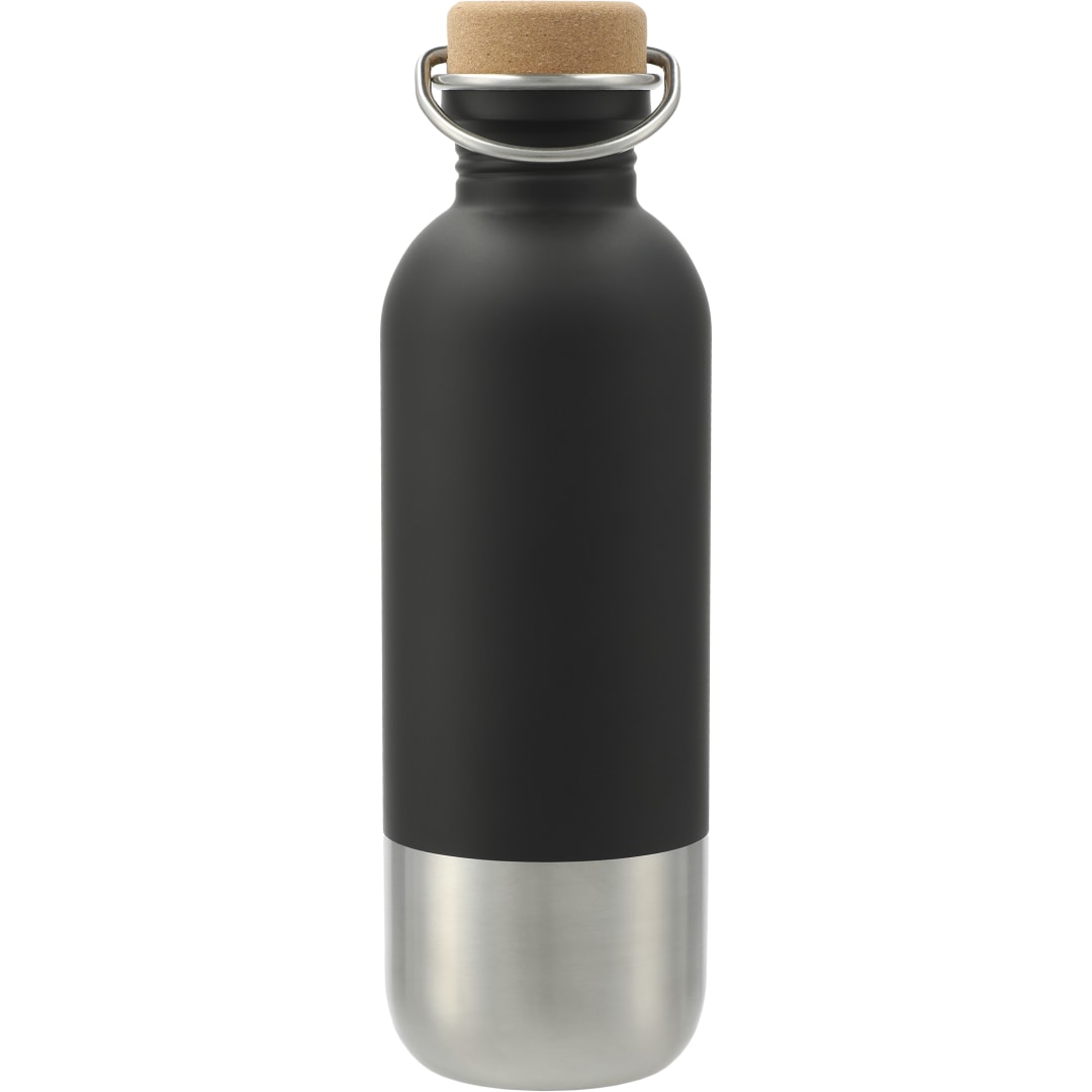 Rear View of Black Lagom Single wall Stainless steel Bottle 27oz plain