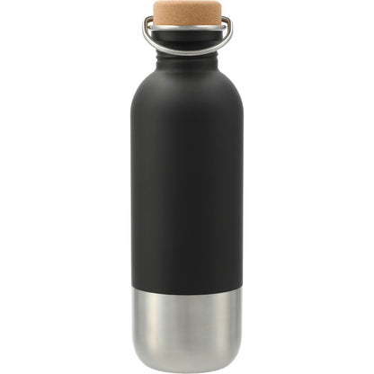 Rear View of Black Lagom Single wall Stainless steel Bottle 27oz plain