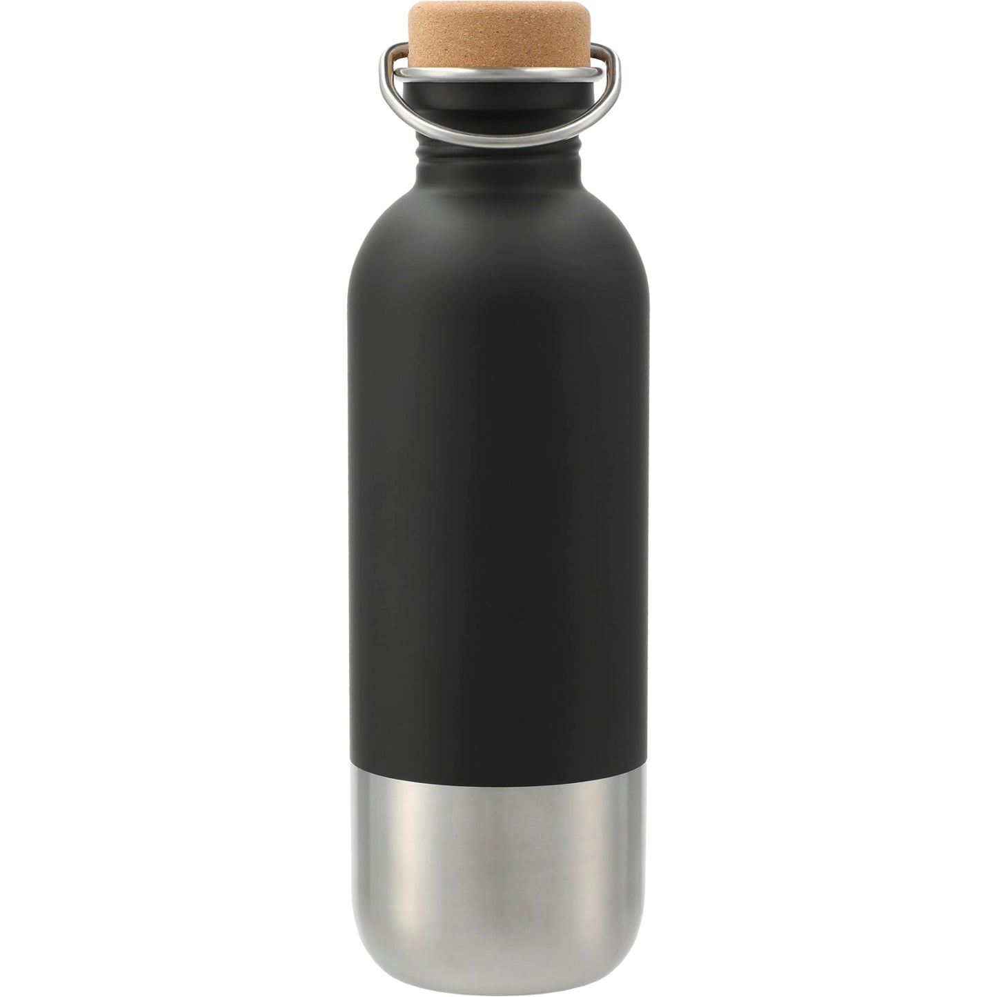 Rear View of Black Lagom Single wall Stainless steel Bottle 27oz plain