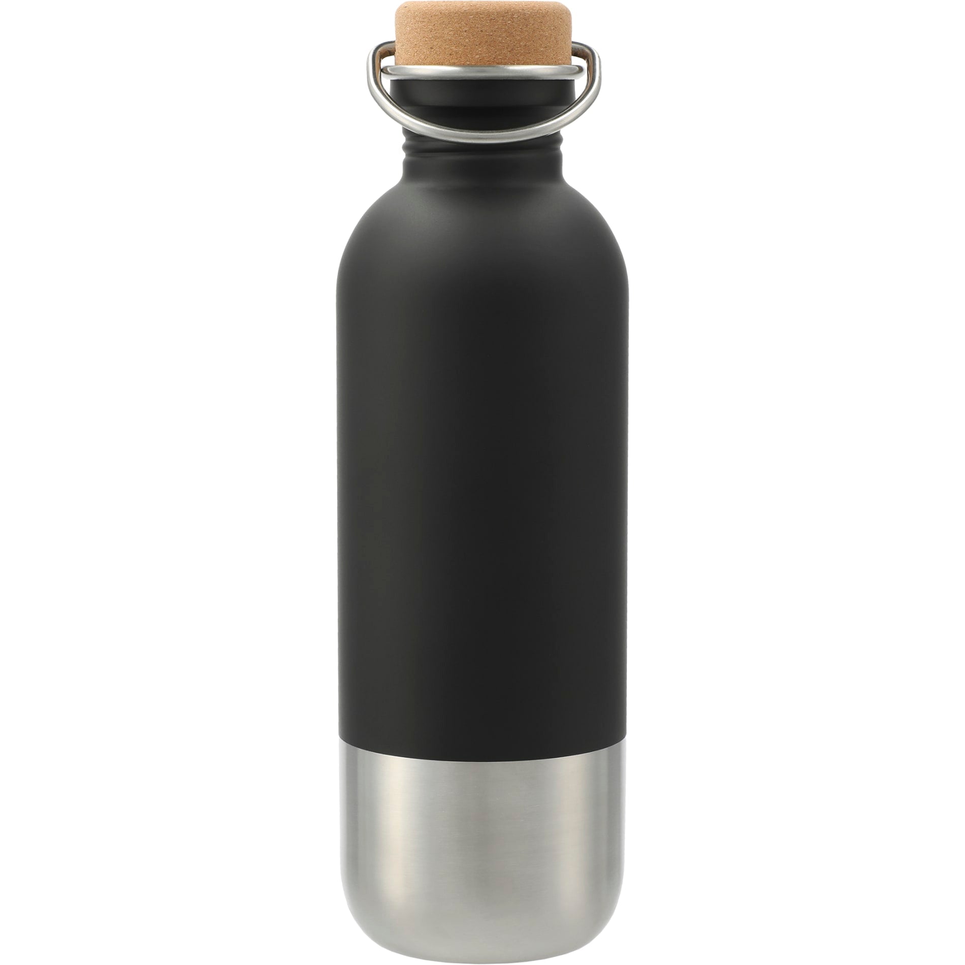 Rear View of Black Lagom Single wall Stainless steel Bottle 27oz plain