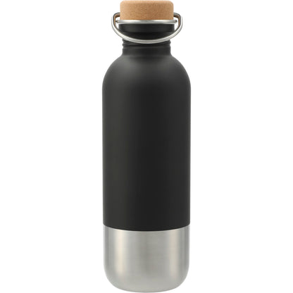 Rear View of Black Lagom Single wall Stainless steel Bottle 27oz plain