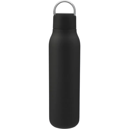 Rear View of Black Marka Copper Vac Bottle w/ Metal Loop 20oz plain