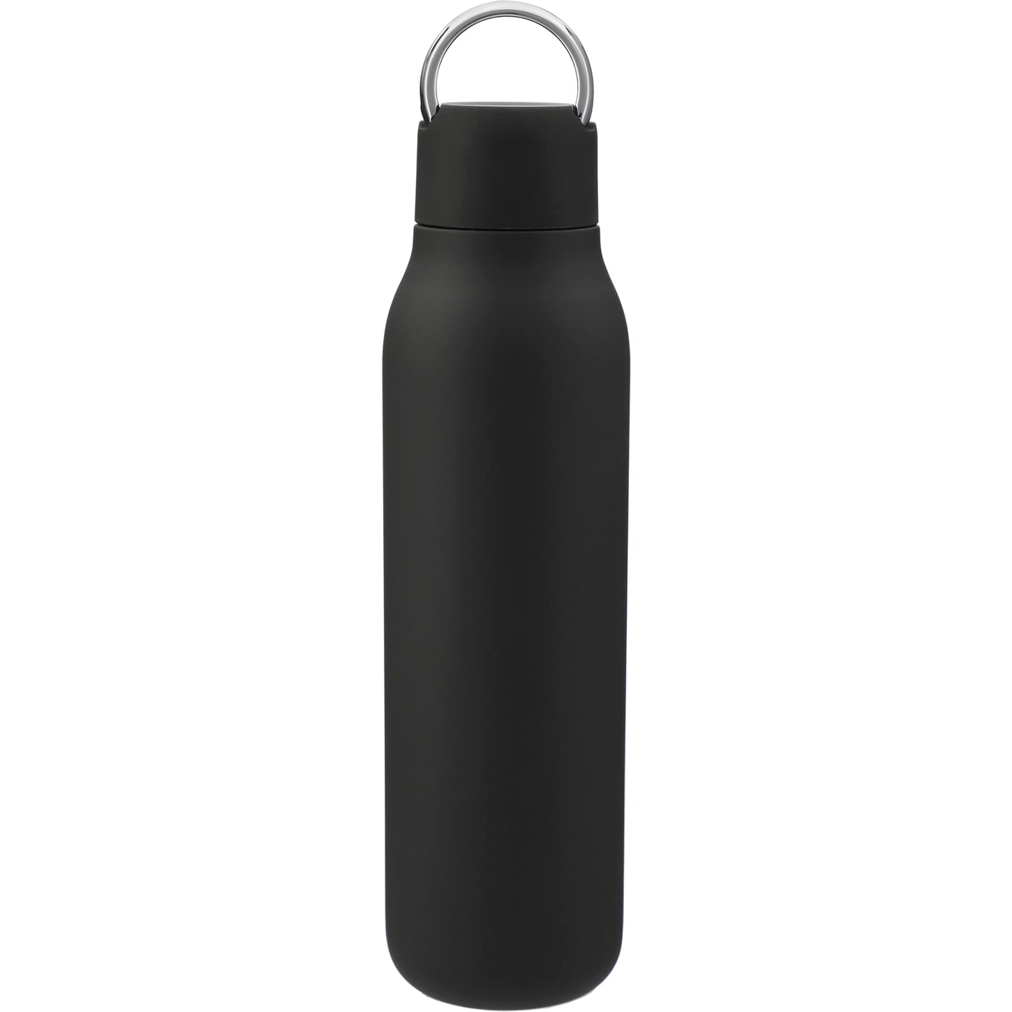 Rear View of Black Marka Copper Vac Bottle w/ Metal Loop 20oz plain