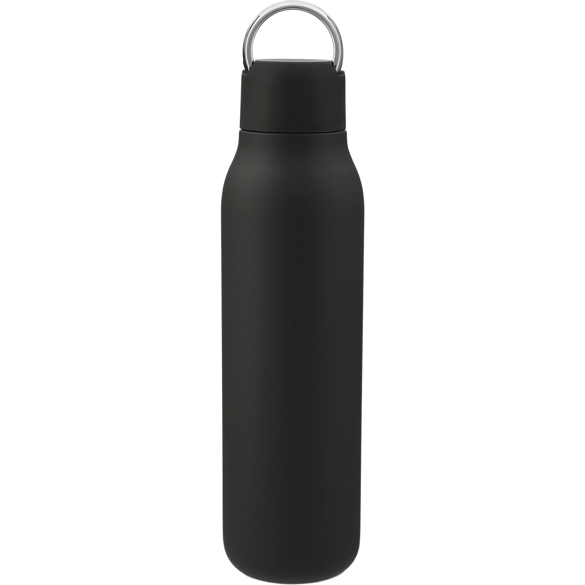 Rear View of Black Marka Copper Vac Bottle w/ Metal Loop 20oz plain