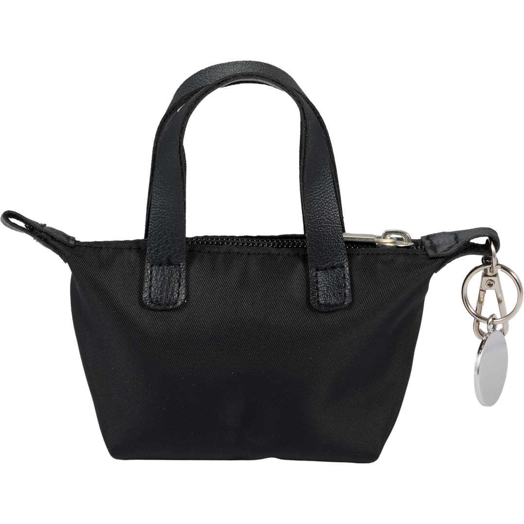 Rear View of Black Mini Fontaine Tote Charm