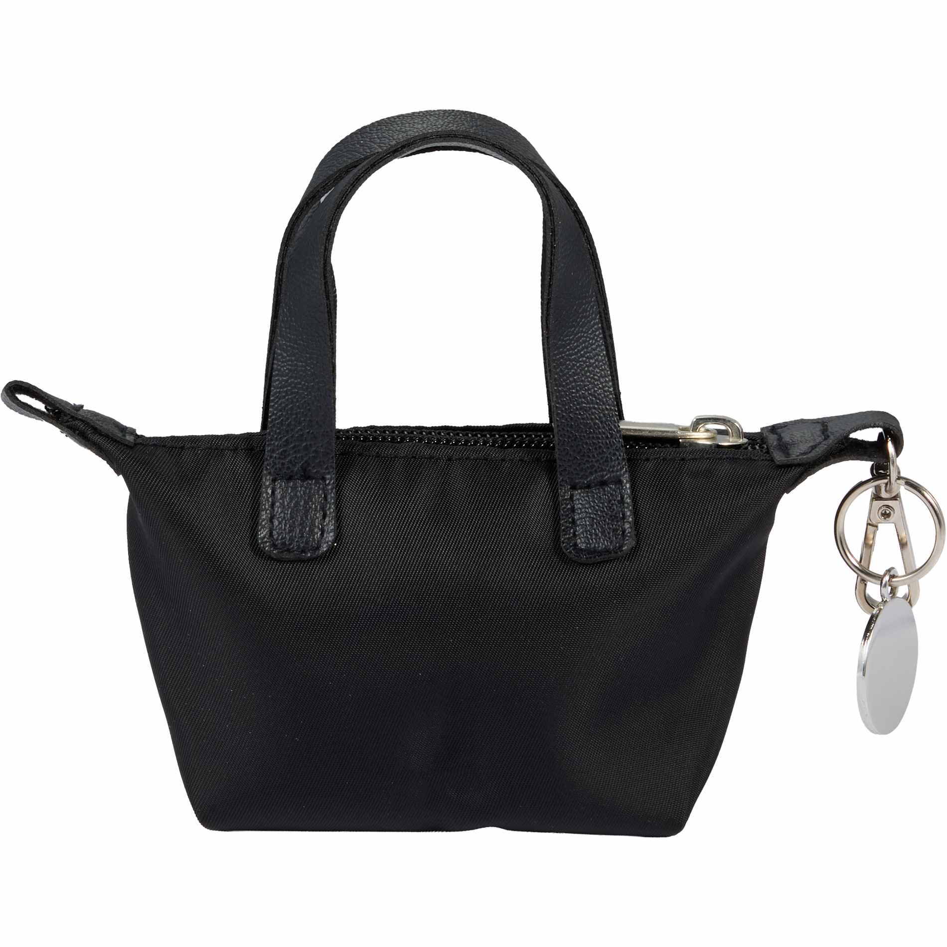 Rear View of Black Mini Fontaine Tote Charm