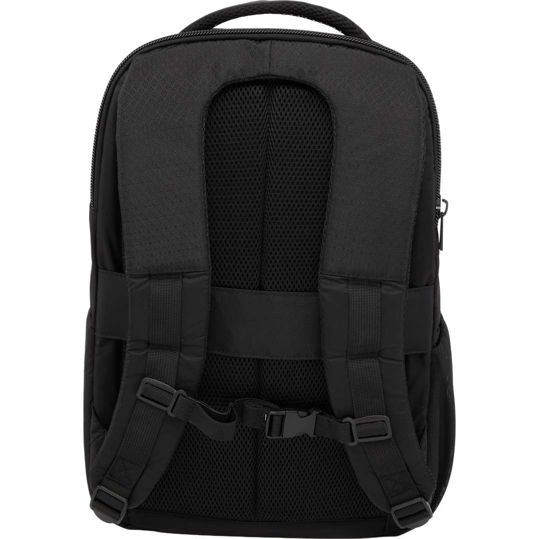 Rear View of Black Olympus Recycled 15" Laptop Backpack plain