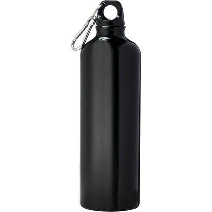 Rear View of Black Pacific 26oz Aluminum Sports Bottle plain