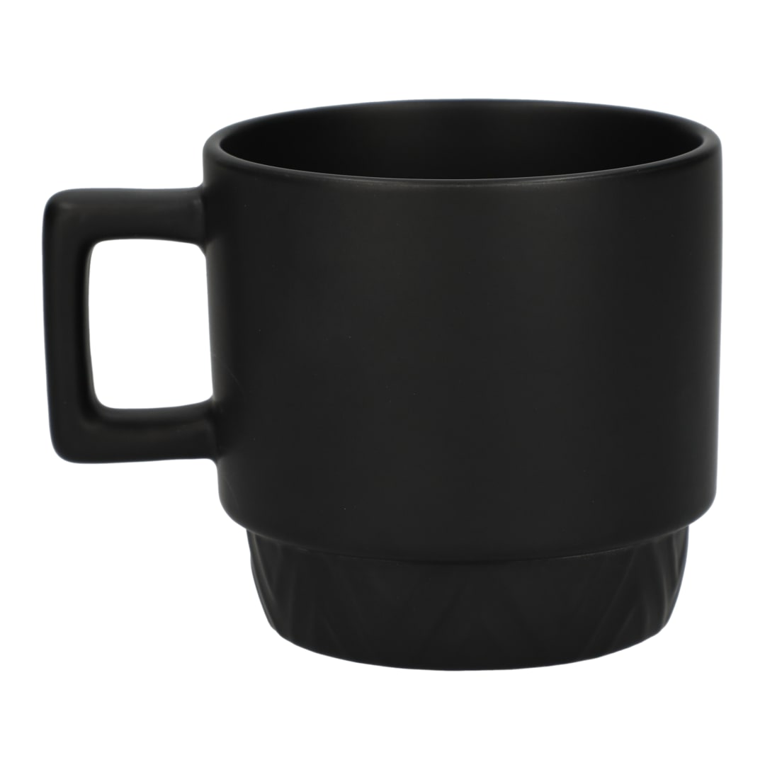 Rear View of Black Paco 12oz Ceramic Mug plain