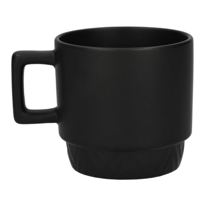 Rear View of Black Paco 12oz Ceramic Mug plain