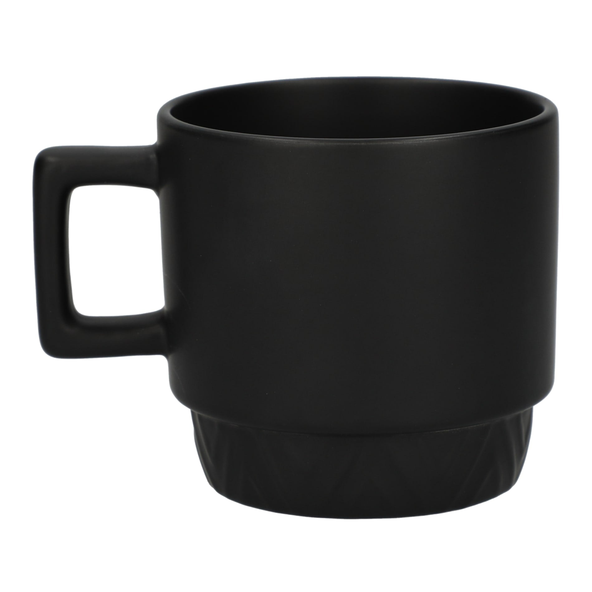 Rear View of Black Paco 12oz Ceramic Mug plain