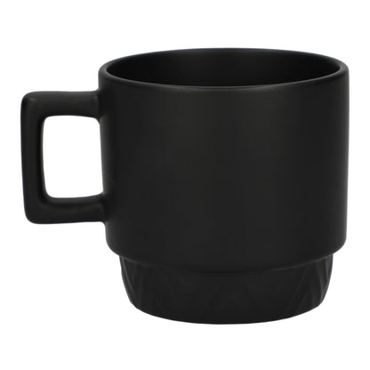 Rear View of Black Paco 12oz Ceramic Mug plain
