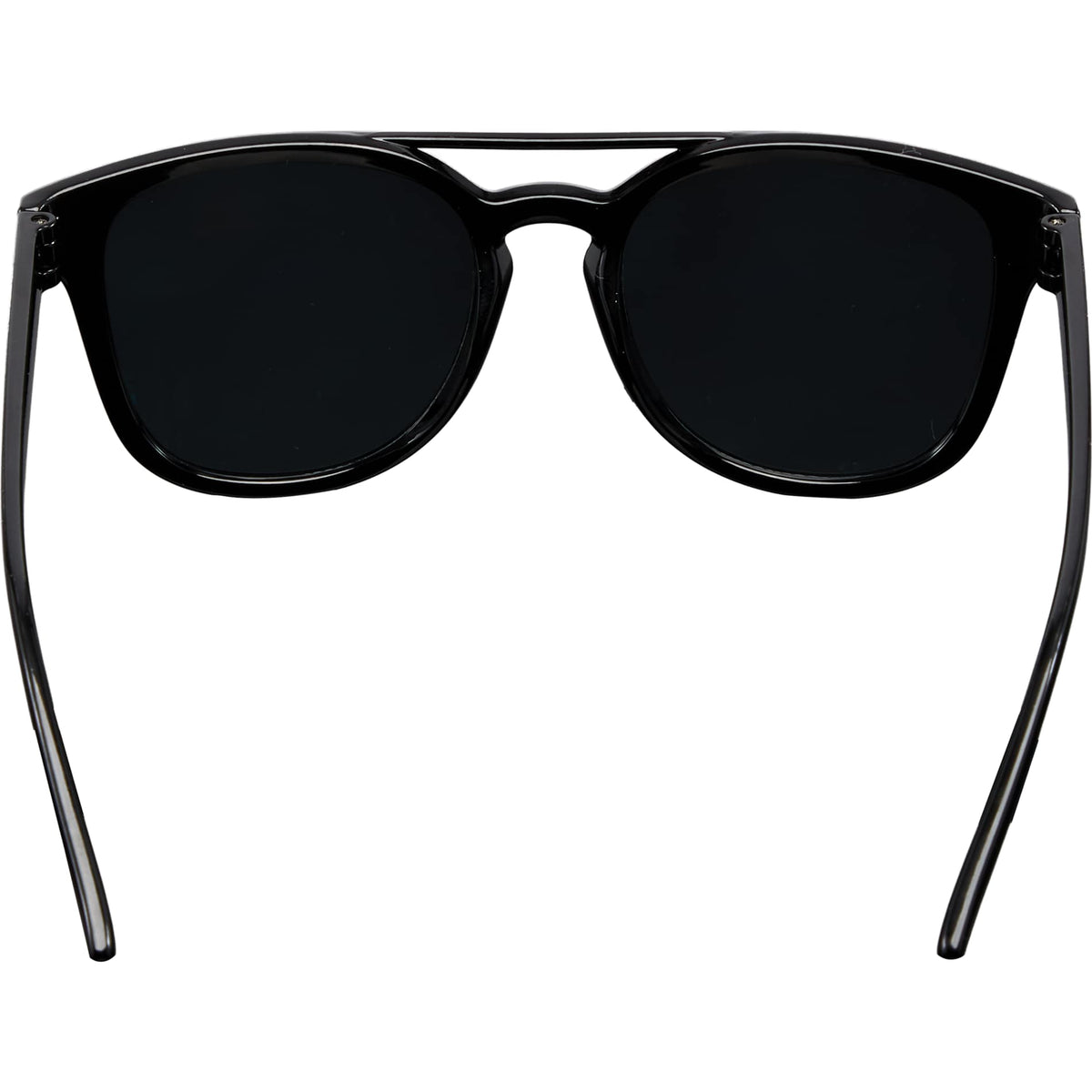 Rear View of Black Peyton Recycled Brow Bar Sunglasses plain