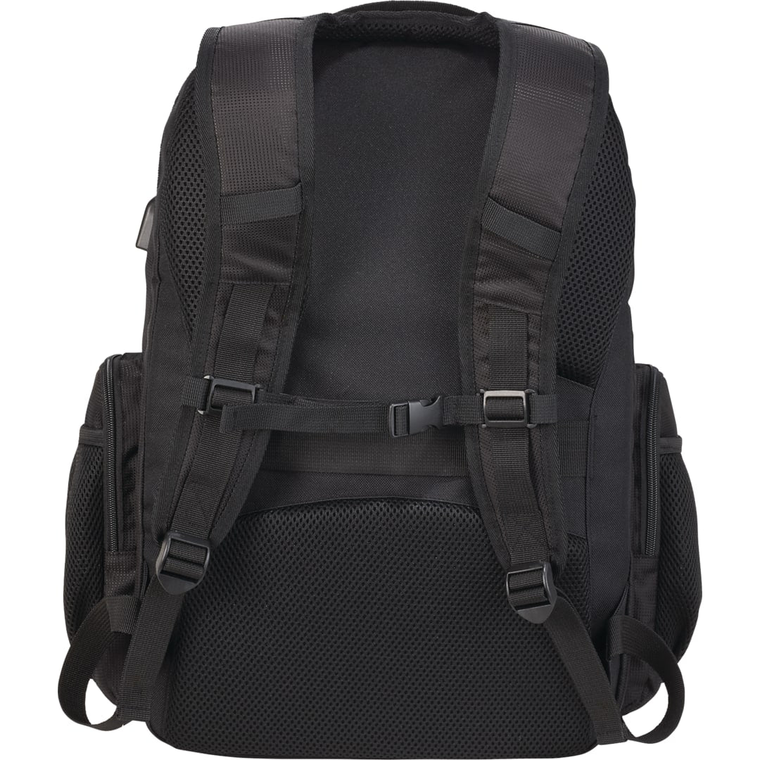 Rear View of Black Rainier TSA 17" Computer Backpack