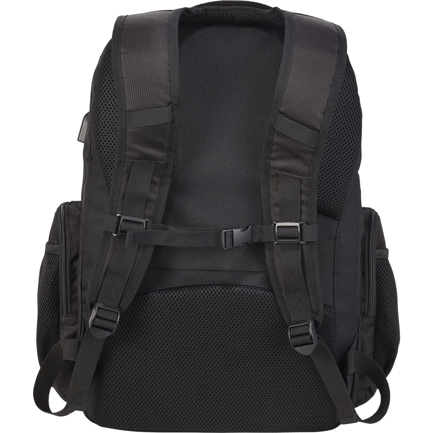 Rear View of Black Rainier TSA 17" Computer Backpack