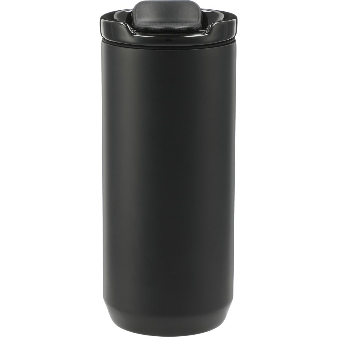 Rear View of Black Seneca Tumbler 16oz w/ Ceramic Lid & Lining