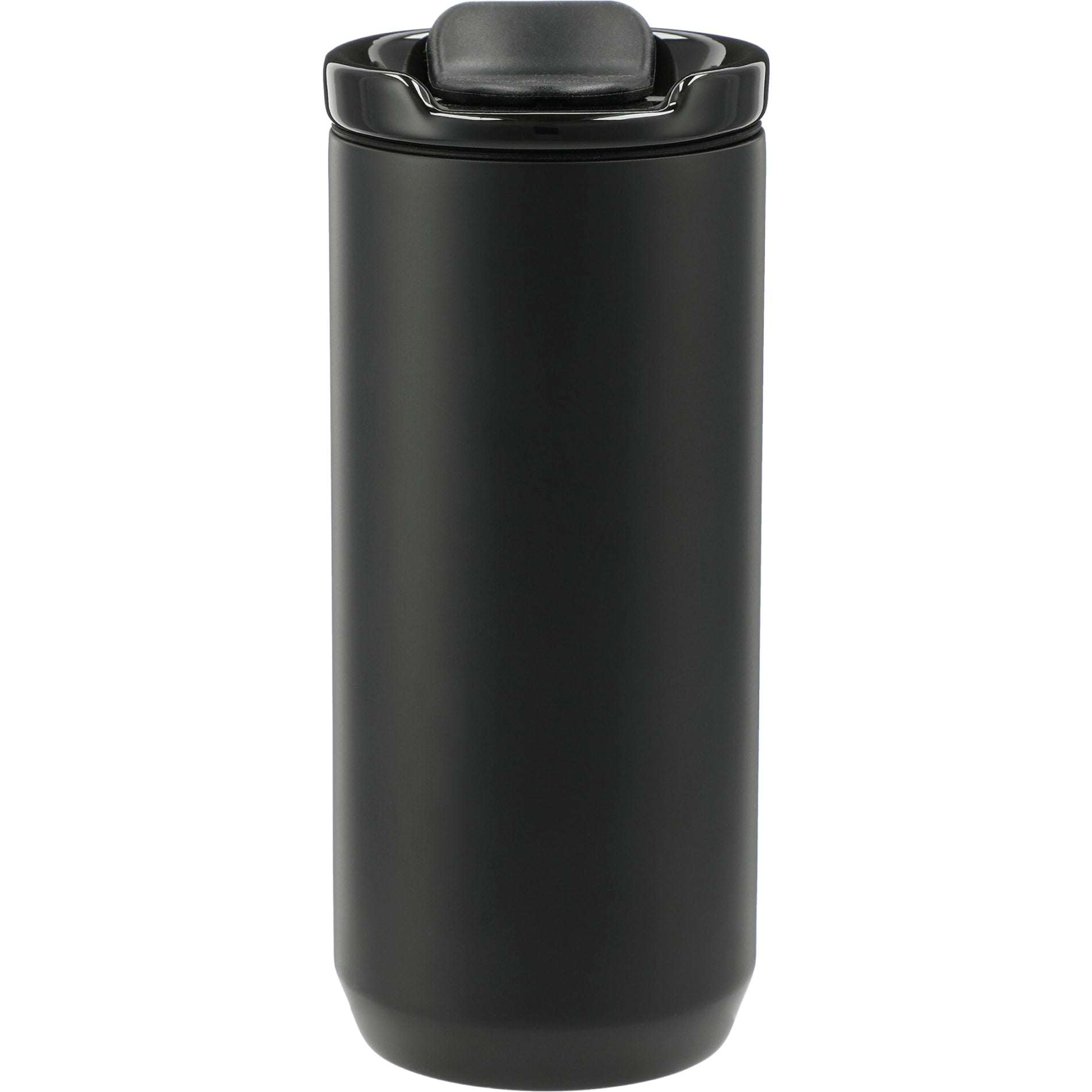 Rear View of Black Seneca Tumbler 16oz w/ Ceramic Lid & Lining