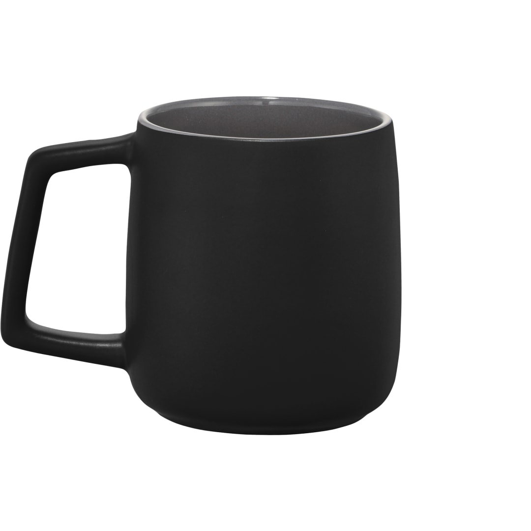 Rear View of Black Sienna Ceramic Mug 14oz