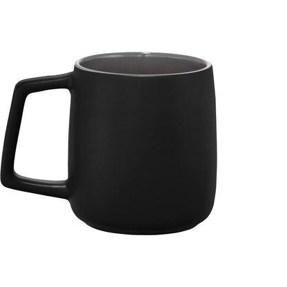 Rear View of Black Sienna Ceramic Mug 14oz