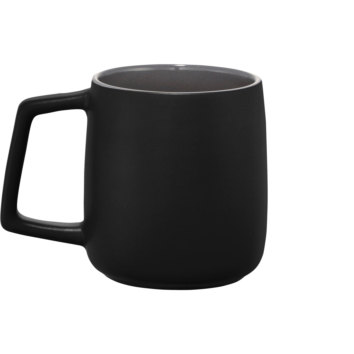 Rear View of Black Sienna Ceramic Mug 14oz