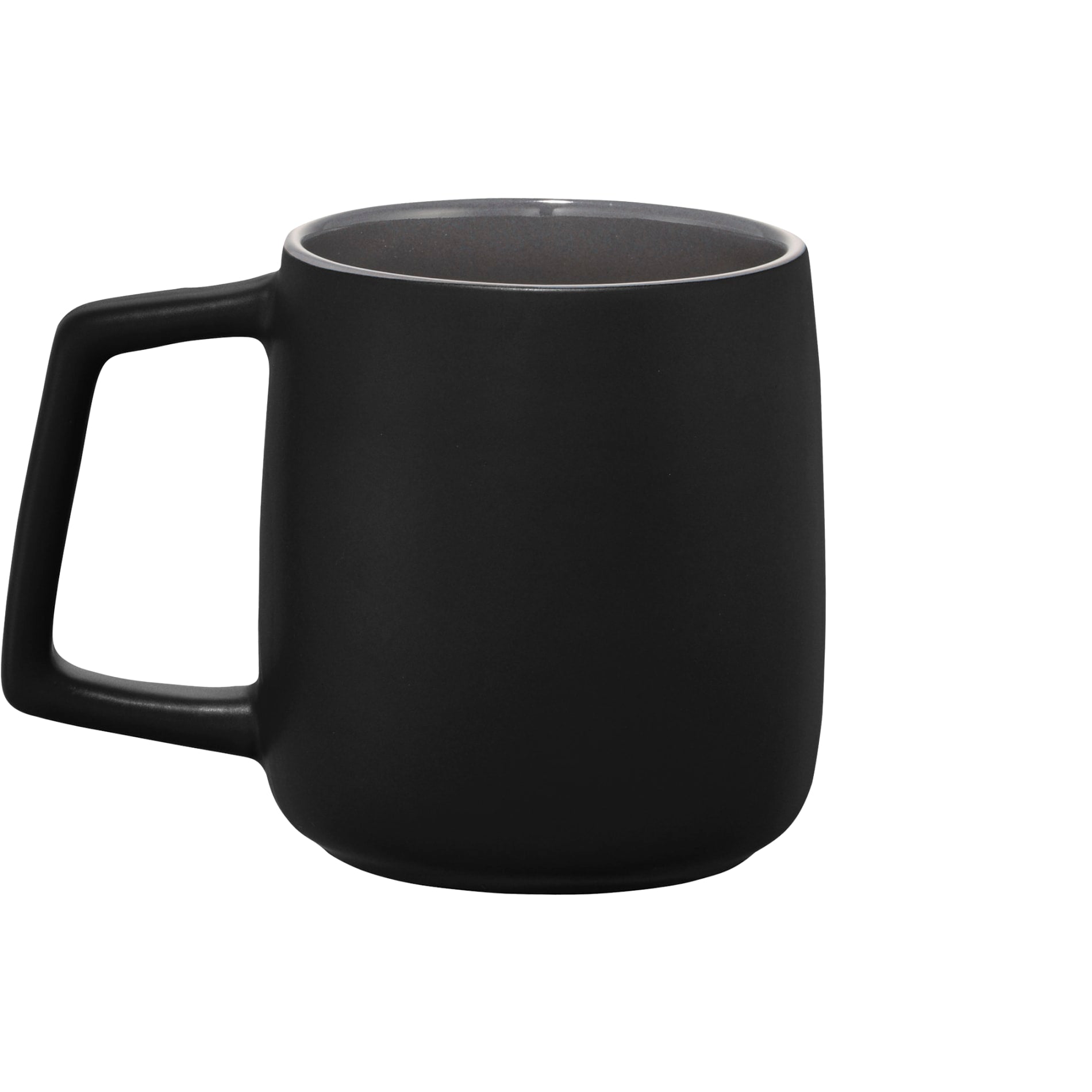 Rear View of Black Sienna Ceramic Mug 14oz