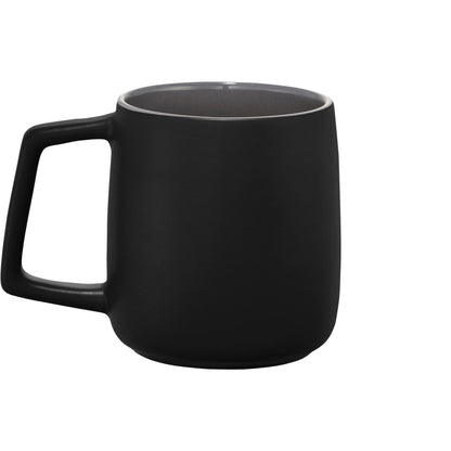 Rear View of Black Sienna Ceramic Mug 14oz