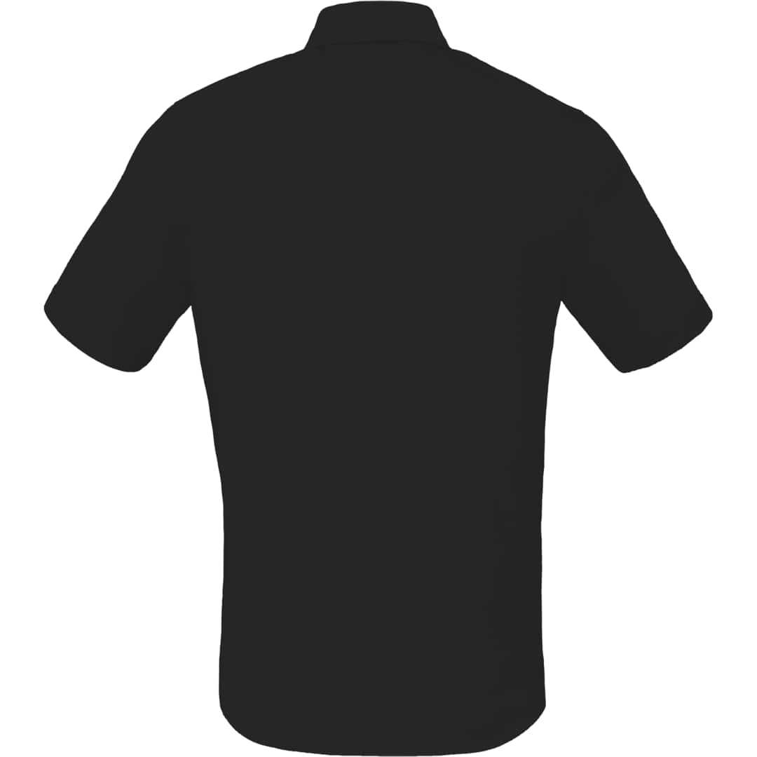 Rear View of Black TATRA Eco Short Sleeve Knit Shirt - Men's plain