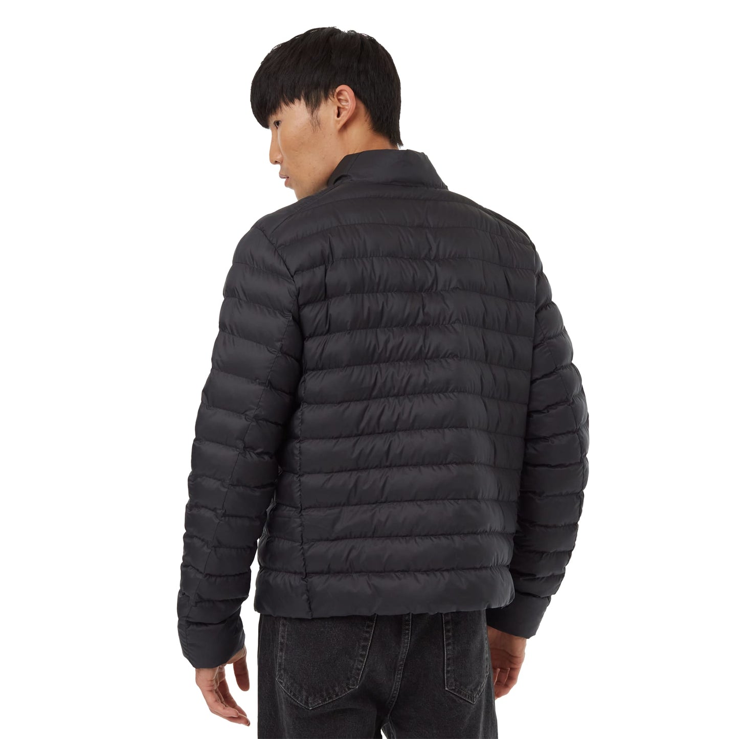 Rear View of Black tentree Cloud Shell Packable Puffer - Men's plain