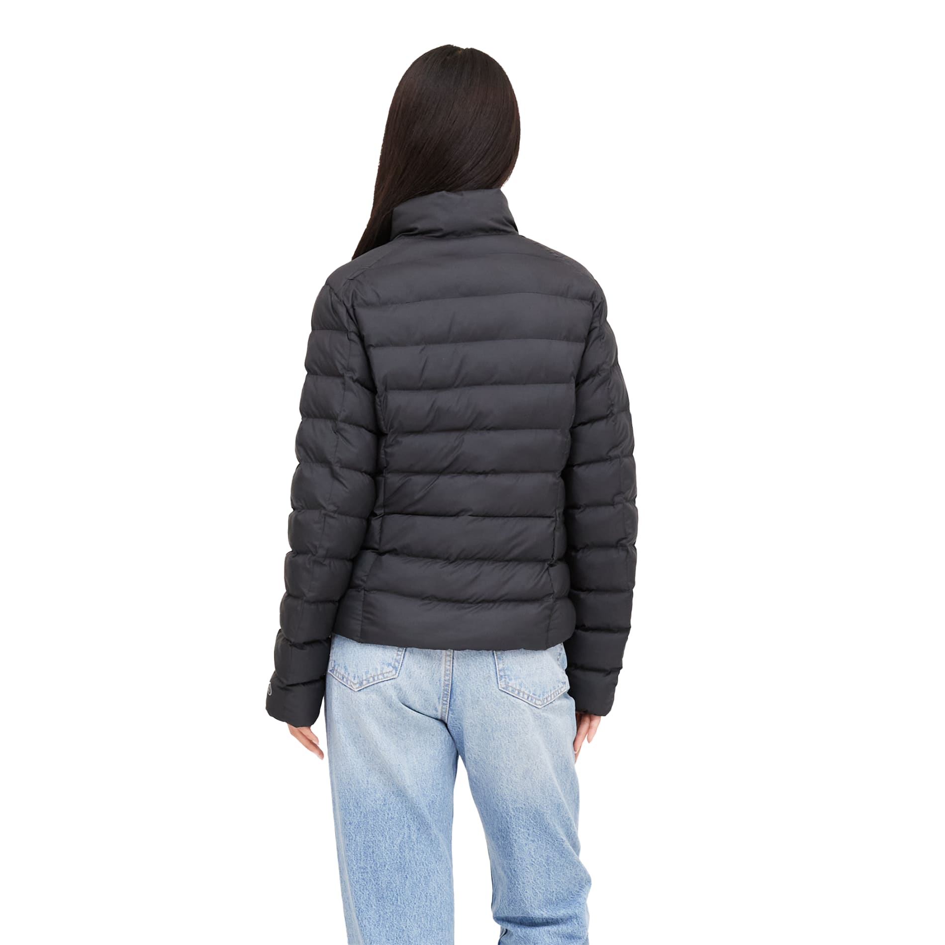 Rear View of Black tentree Cloud Shell Packable Puffer - Women's plain