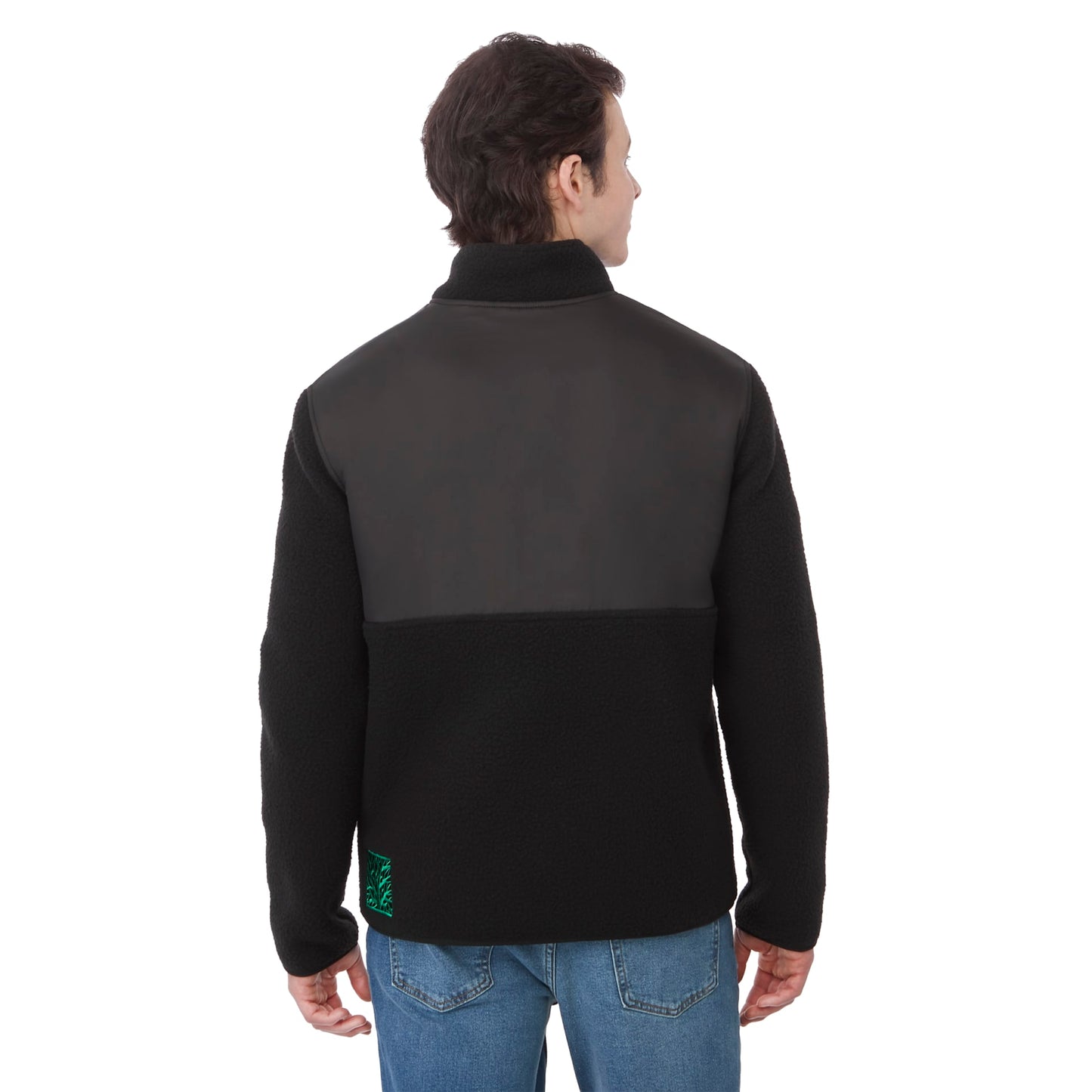 Rear View of Black tentree EcoLoft Full Zip - Men's