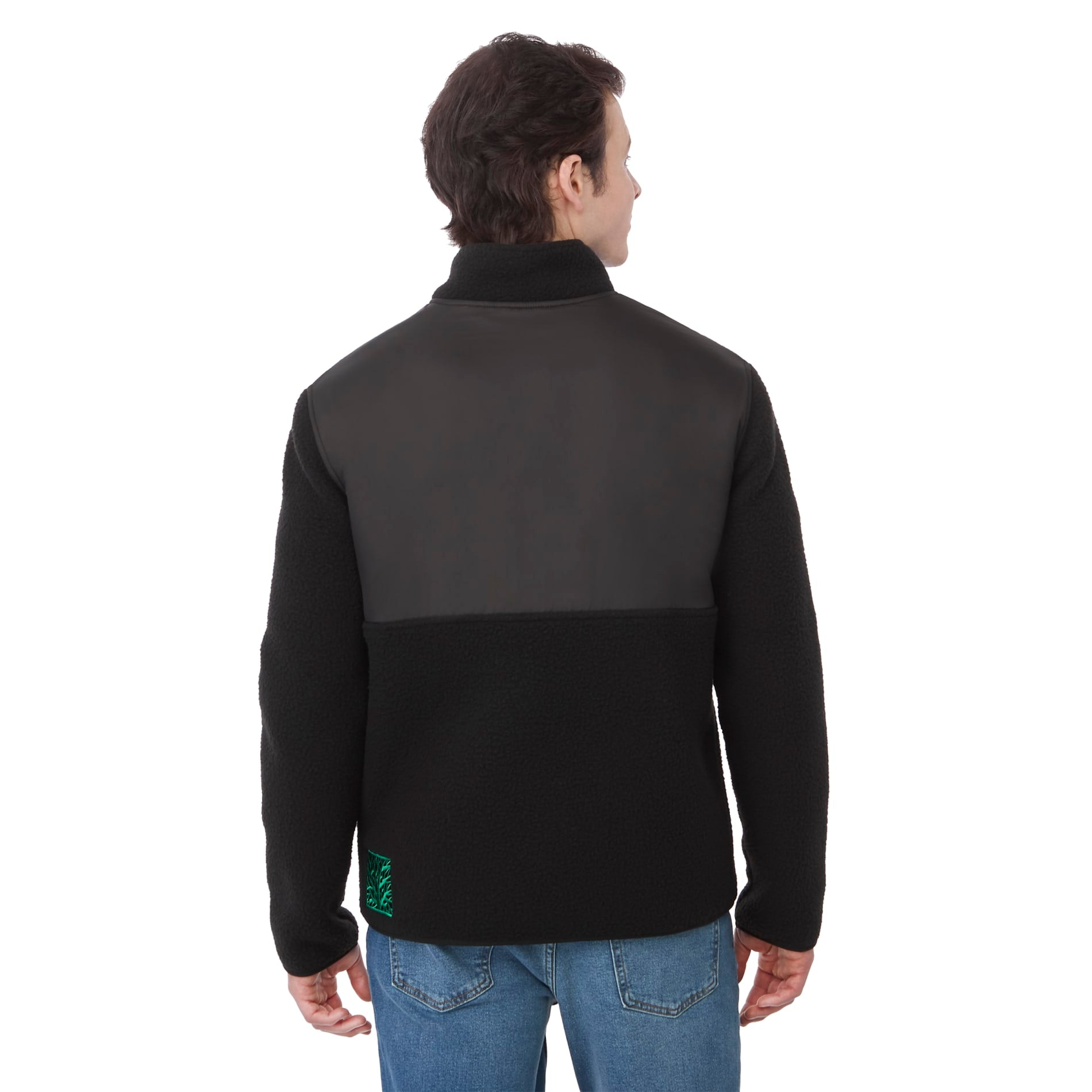 Rear View of Black tentree EcoLoft Full Zip - Men's