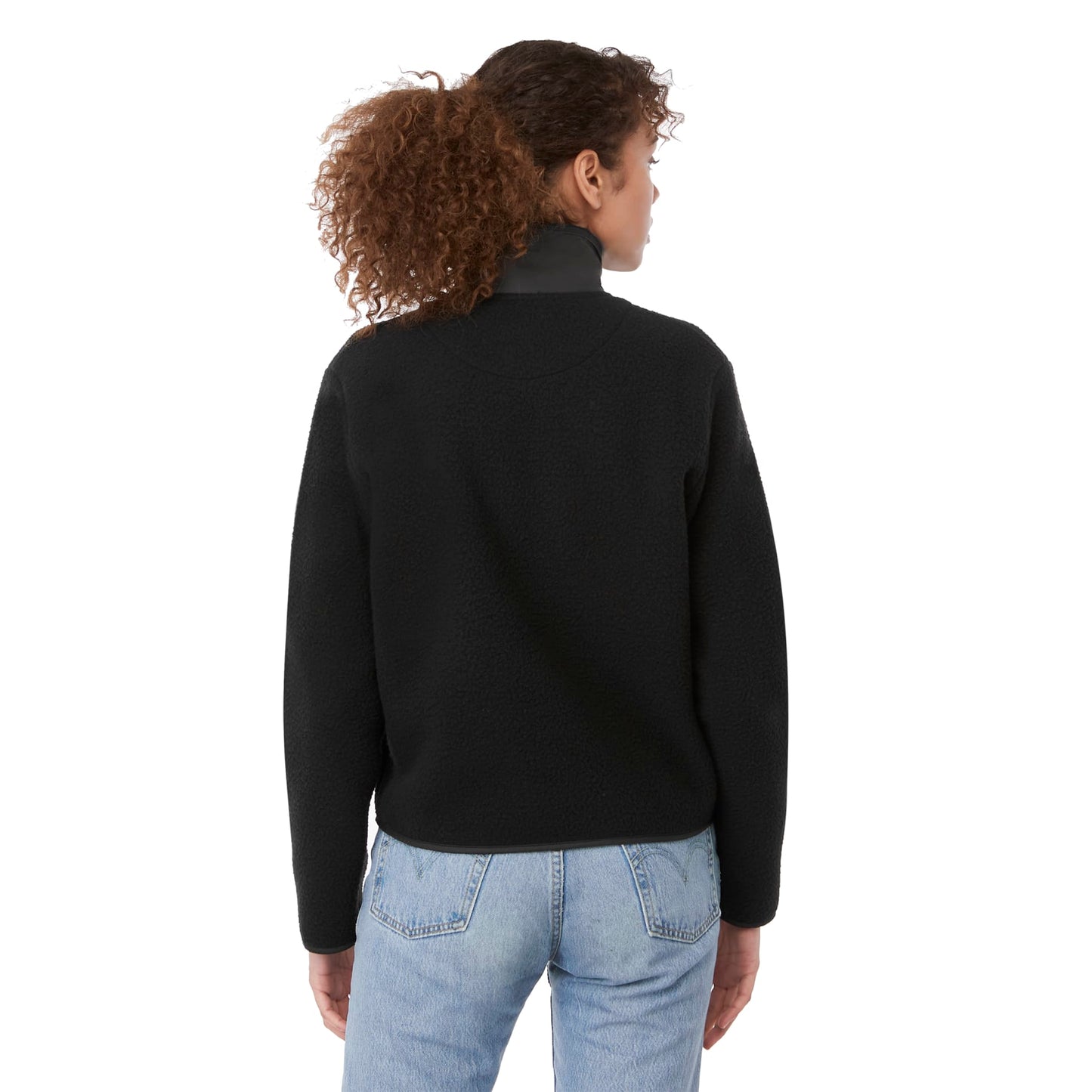 Rear View of Black tentree EcoLoft Zip Jacket - Women's plain