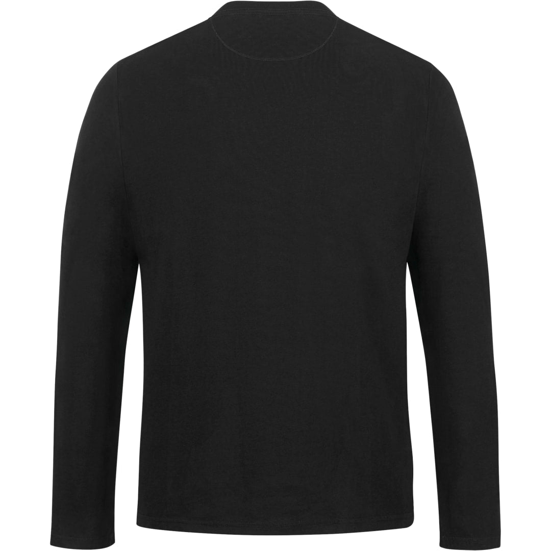 Rear View of Black tentree Organic Cotton Longsleeve Tee - Men's plain