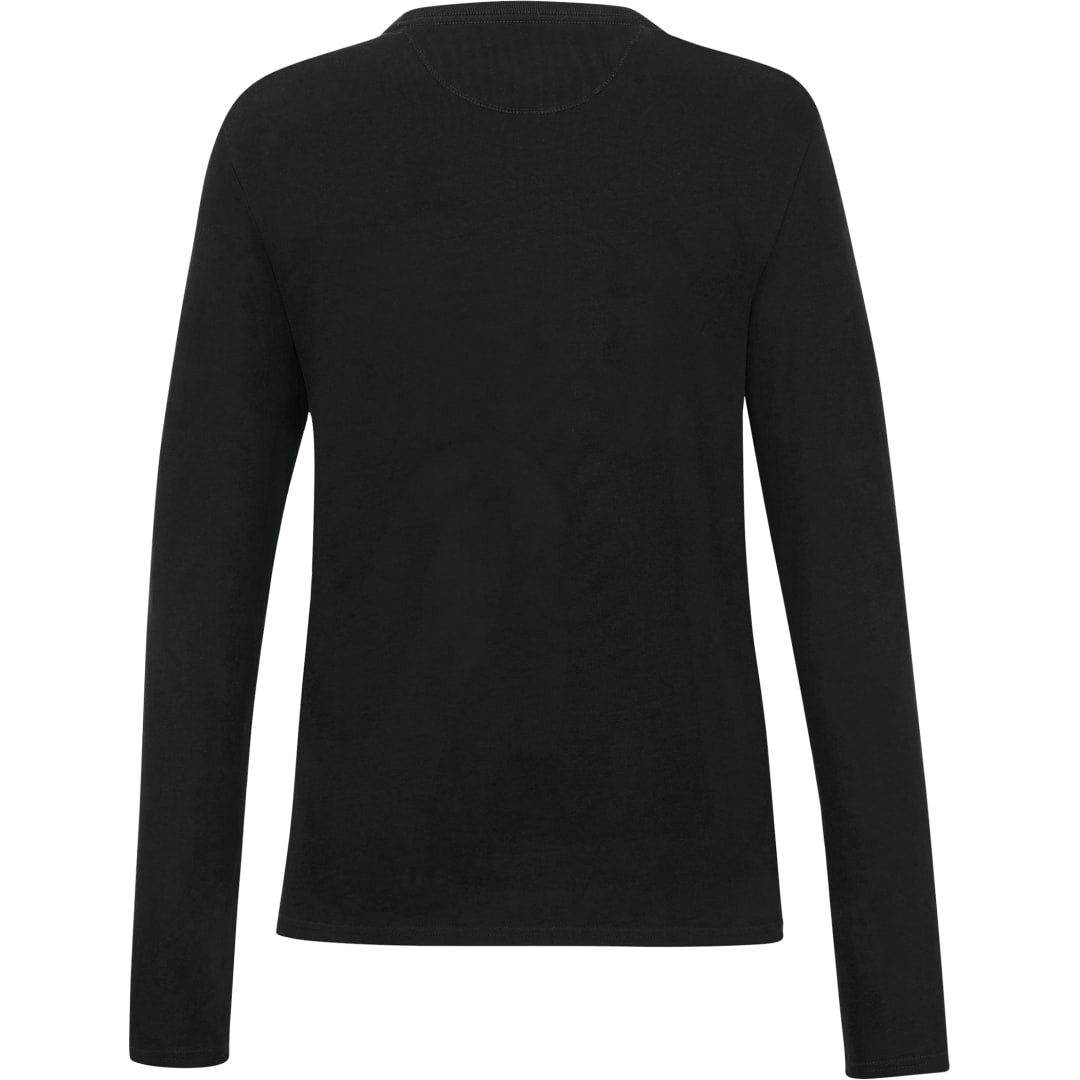 Rear View of Black tentree Organic Cotton Longsleeve Tee - Women's plain
