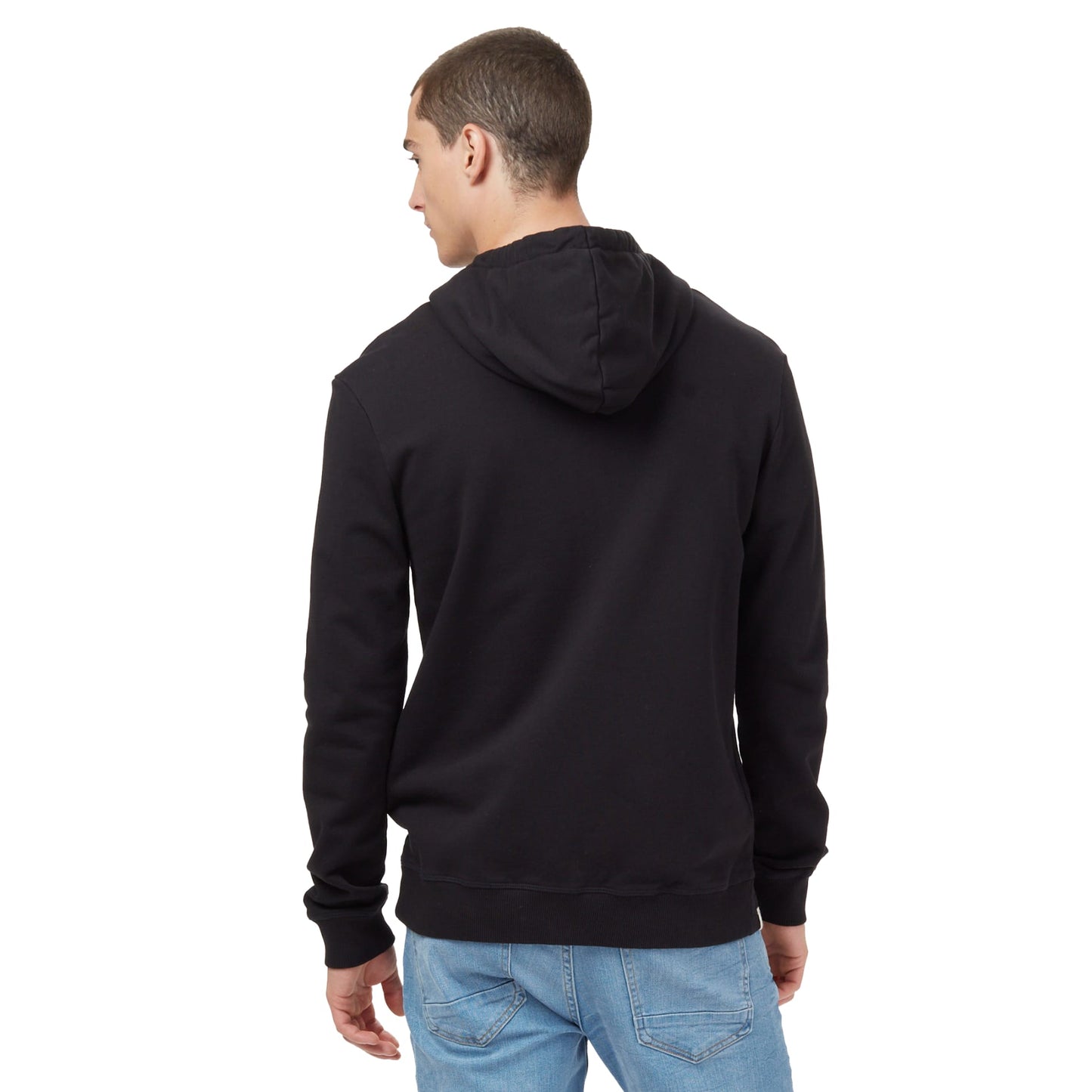 Rear View of Black tentree Organic Cotton Zip Hoodie - Men's