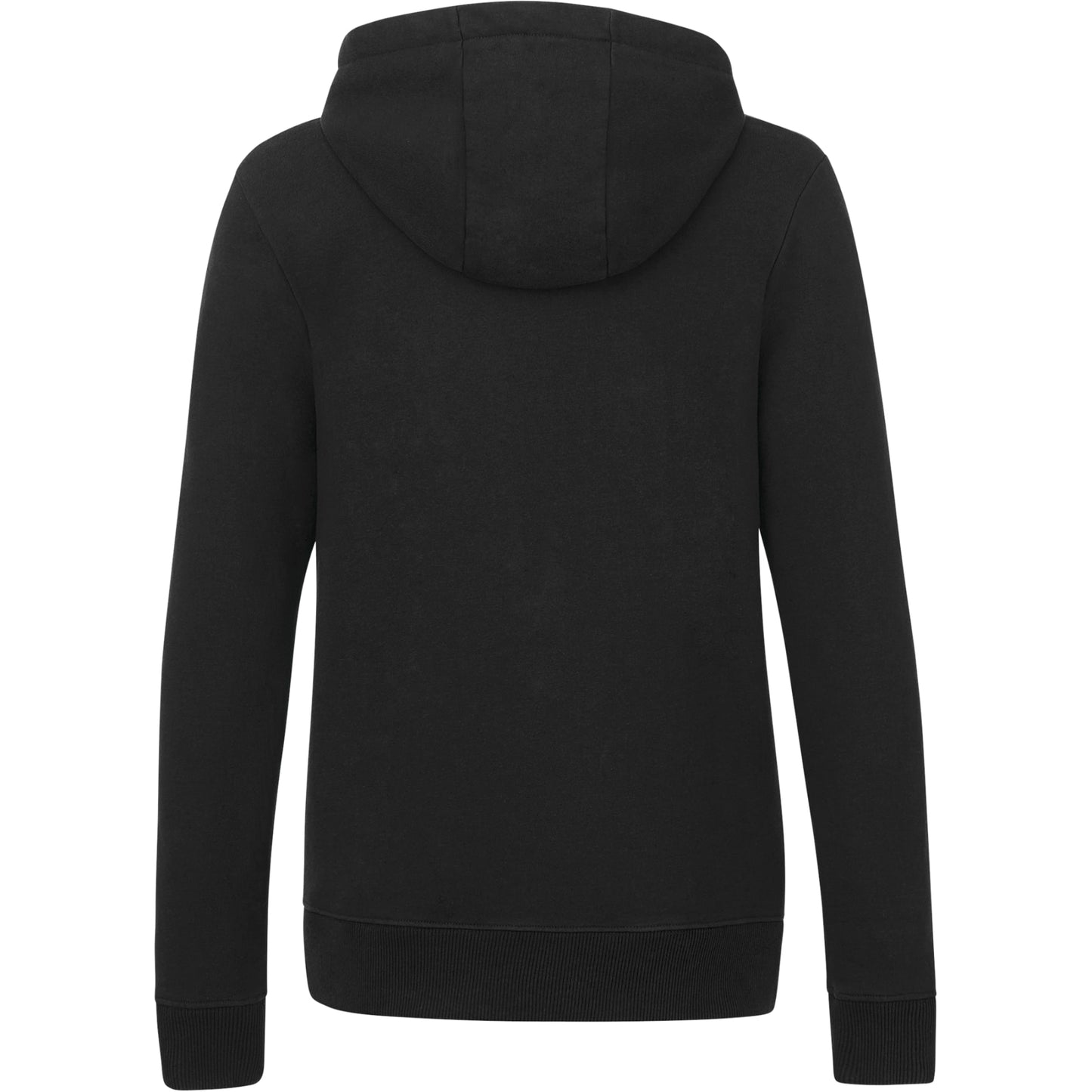 Rear View of Black tentree Organic Cotton Zip Hoodie - Women's plain