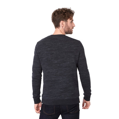 Rear View of Black tentree Space Dye Classic Crew - Men's plain