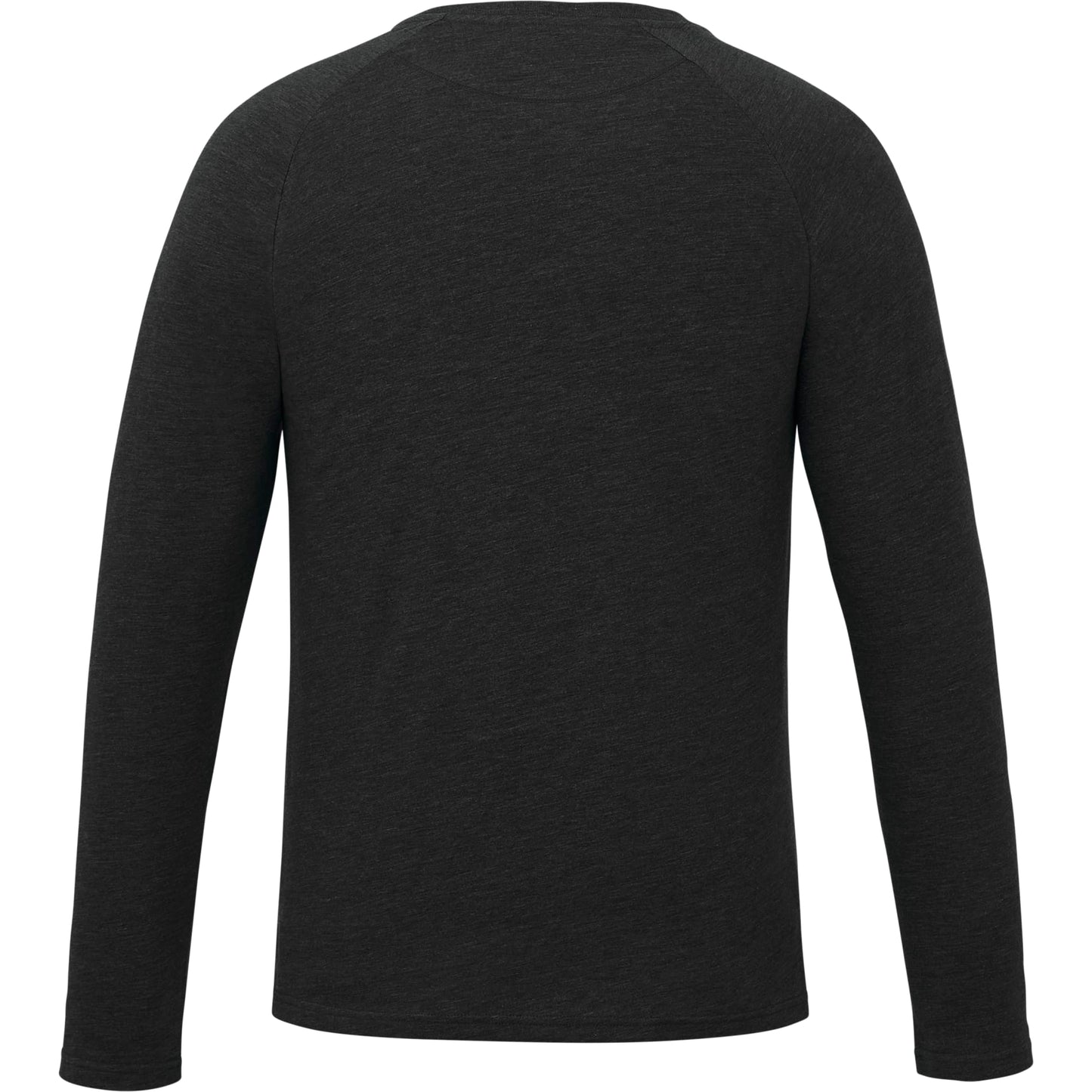 Rear View of Black tentree TreeBlend Classic Henley Longsleeve - Men's plain