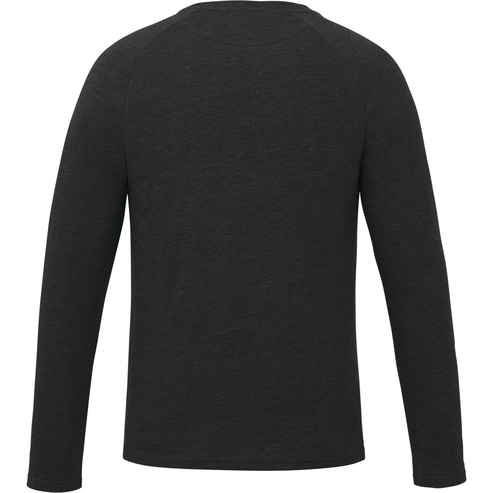 Rear View of Black tentree TreeBlend Classic Henley Longsleeve - Men's plain