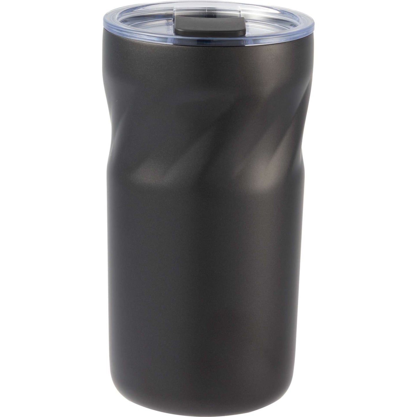 Rear View of Black Thalia 16oz Vacuum Tumbler