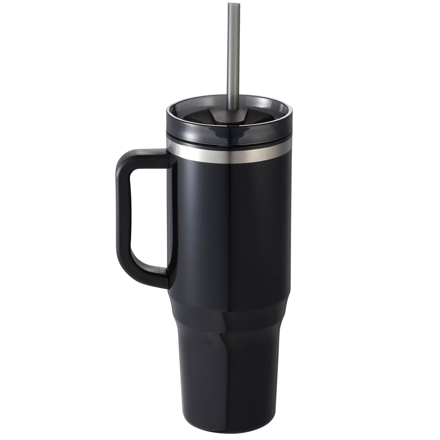 Rear View of Black Thor 40oz Straw Tumbler
