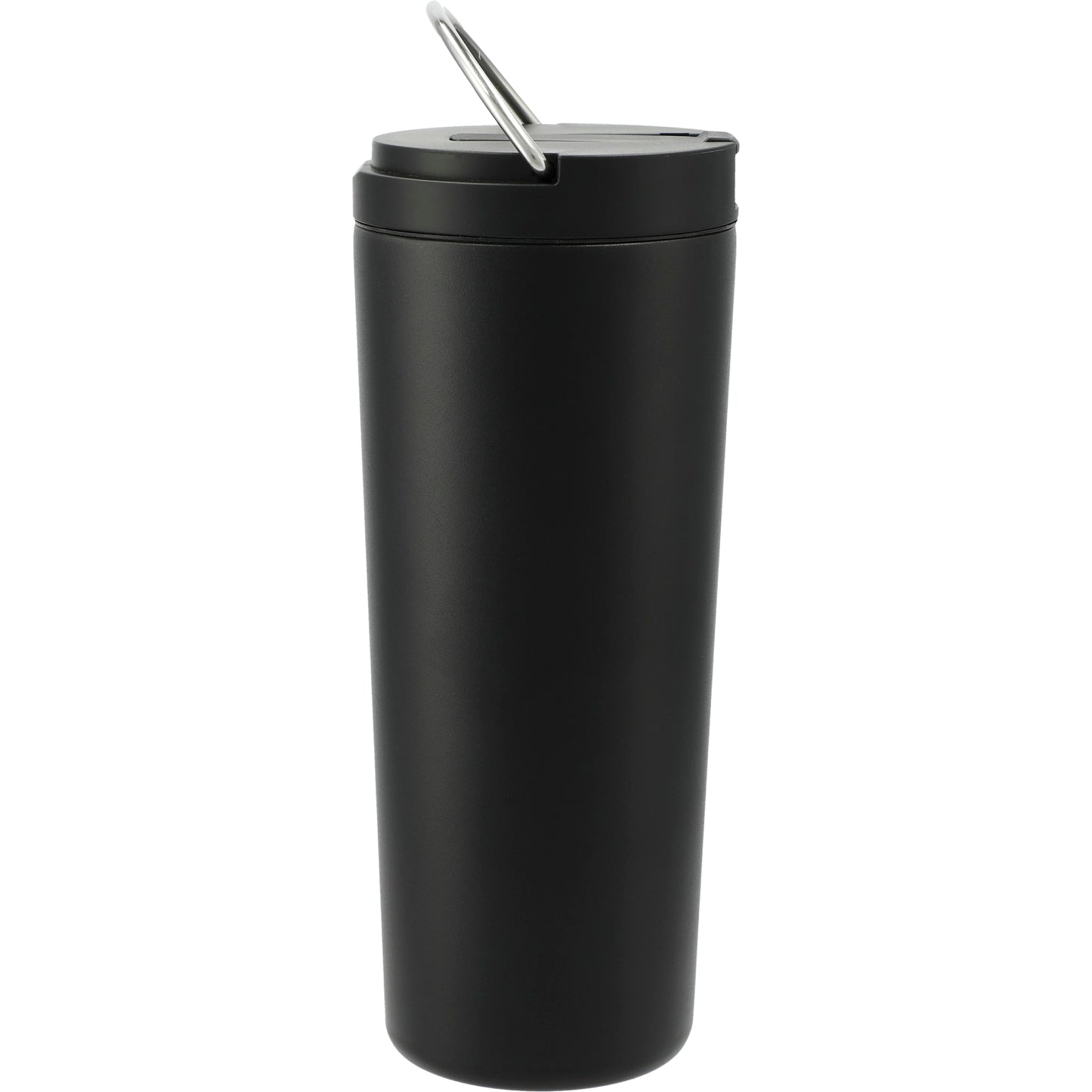 Rear View of Black Thor Copper Insulated Tumbler 24oz Flip Straw Lid