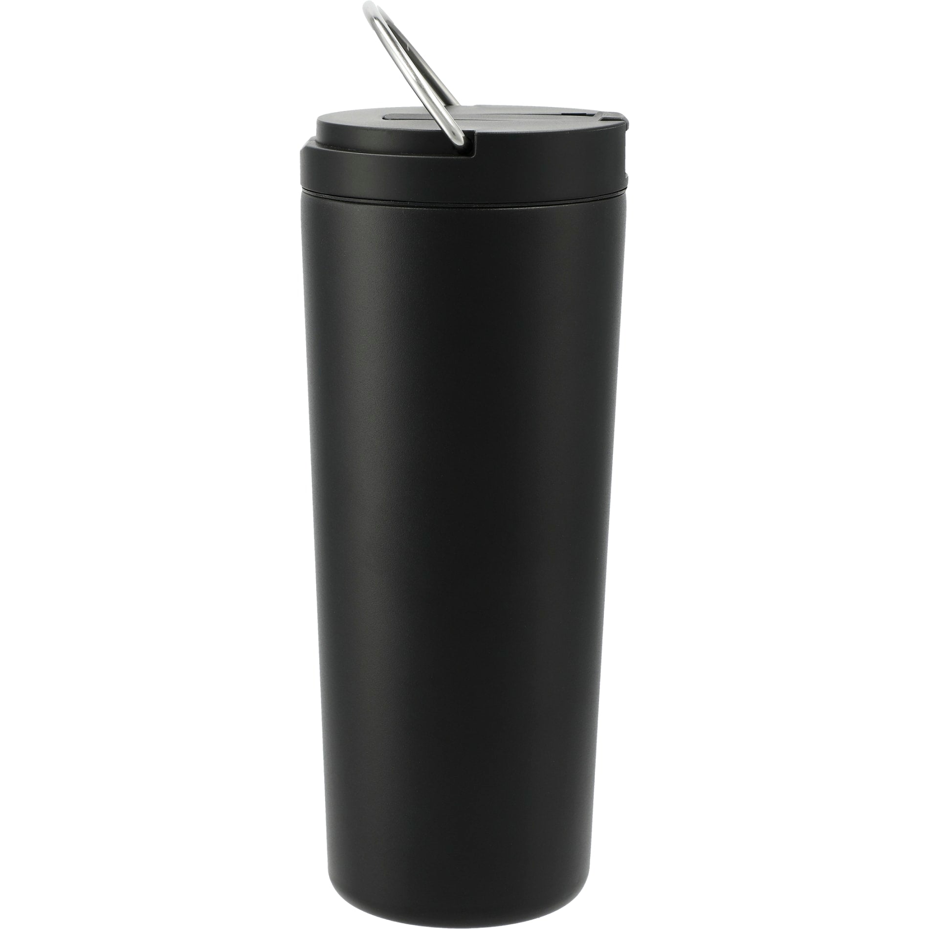 Rear View of Black Thor Copper Insulated Tumbler 24oz Flip Straw Lid