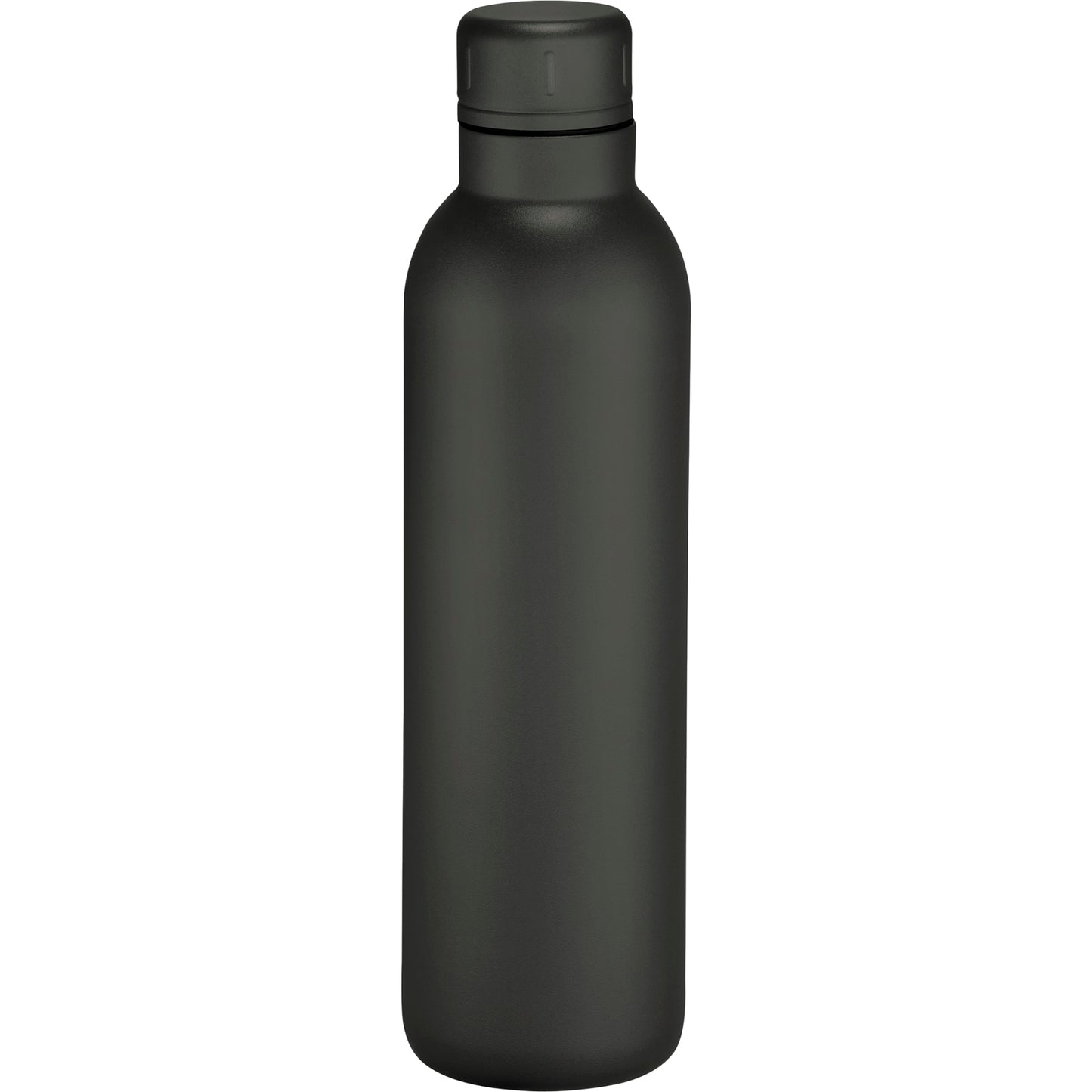 Rear View of Black Thor Copper Vacuum Insulated Bottle 17oz plain