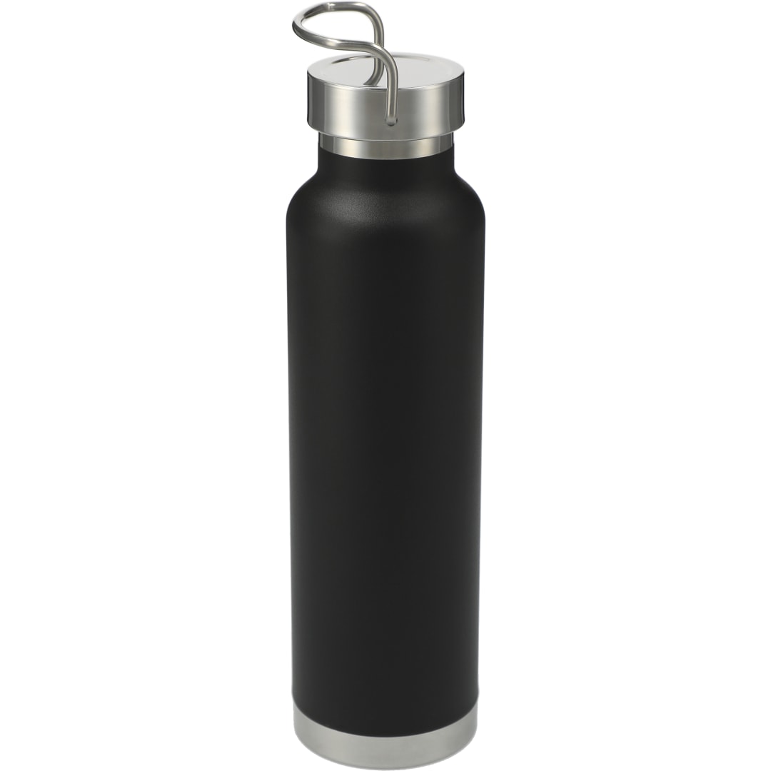 Rear View of Black Thor Copper Vacuum Insulated Bottle 22oz plain