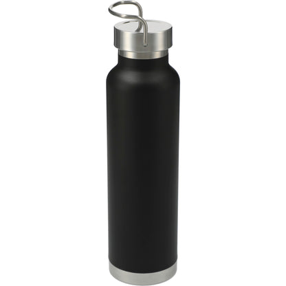Rear View of Black Thor Copper Vacuum Insulated Bottle 22oz plain