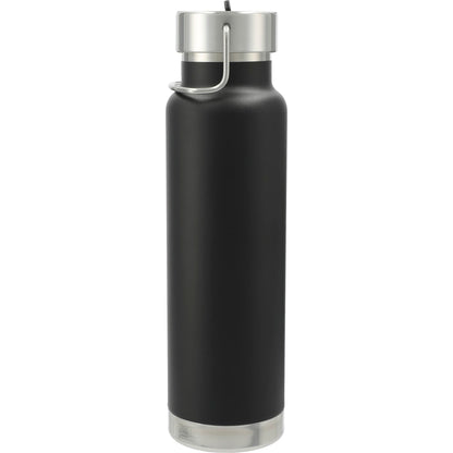 Rear View of Black Thor Copper Vacuum Insulated Bottle 25oz Straw Lid