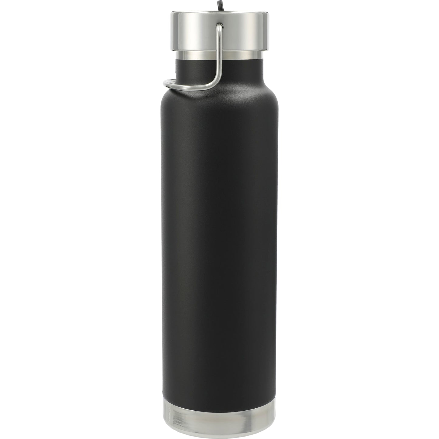Rear View of Black Thor Copper Vacuum Insulated Bottle 25oz Straw Lid